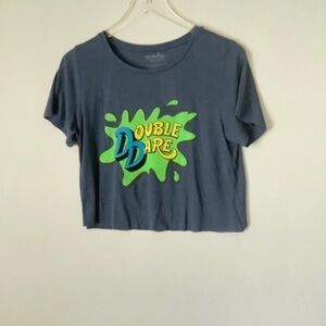 DOUBLE Dare Nickelodeon Cropped T Shirt L